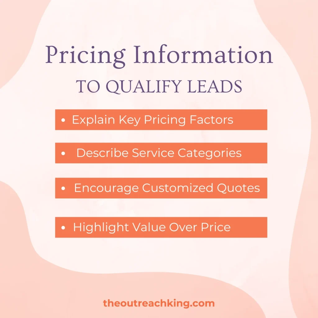 Pricing Information to Qualify Leads